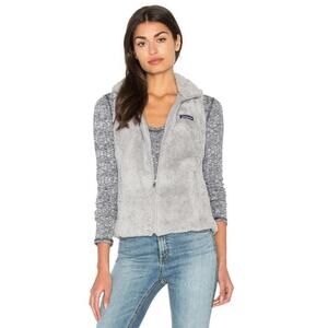 Patagonia Los Gatos Fleece Vest Size Medium Grey Womens Full Zip